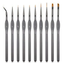 Fine Detail Brushes with Triangular Handles,10 Miniature Brush for Fine Detailing & Art Painting,Acrylic&Nail, Models,Watercolour, Miniatures,Oil,