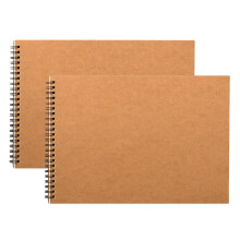 2Pack Sketchbook A3 Landscape Spiral Bound A3 Sketchbook 60 Pages of 160gsm Cartridge Paper - Hardback (A3-2Pack)