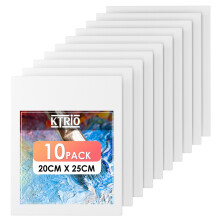 KTRIO Canvas Boards for Painting, 10 Pack 20x25CM 100% Cotton Primed Small Art Canvas Painting Supplies for Acrylic, Oil, Watercolor, Tempera
