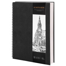 A3 Sketchbook, Spiral Hardcover Sketch Book, 160gsm Thick Paper Art Book, Drawing Pad for Sketching Art Projects, 60 Sheets / 120 Pages Sketch Pad A3