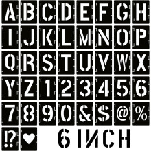 6 Inch Letter and Number Stencils,Letters and Numbers Stencil Kit,42 Pcs Reusable Alphabet Templates Interlocking Stencil Kit for Painting on