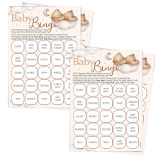 Pink Bee Parties (2 packs of) Bingo Baby Shower Game in Teddy Bear Theme - 40 Players