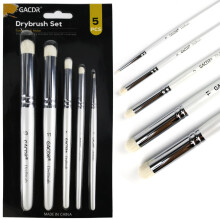 GACDR Dry Brush Miniature Painting, 5 Sizes Drybrush Set for Miniature Model Paint,Hobby Detail Paint Brushes Stencil Brush