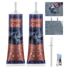 Flow fire 120ml Strong Fabric Glue for Clothes, Clear Waterproof Textile Adhesives Glue for Badges, Material, Patches