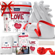 Niimo? 'I Love You' Couples Hand Casting Kit - Fun & Skin-Safe Hand Moulding Kit Couple, Personalised Gifts for Her & Him, with Gift Card & Video