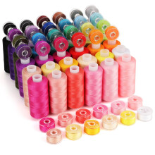 Coquimbo Sewing Thread Kit 72 Pcs, 36 Colors 400 Yards Polyester Thread with 36 Same Color Bobbins for Hand Sewing Machine, Emergency, Travel, DIY and