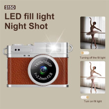 1080P Retro Pocket Camera 0.96 Inch Thumb Student Sports Camera Portable Video Camera Necklace Camera Black