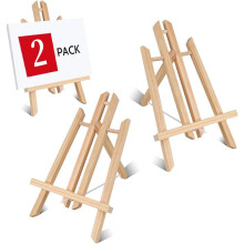2 Pack 11.8 Inch Wood Tabletop Easel -Easel Stand for Painting, Small Painting Easel Perfect for Parties, Art Projects