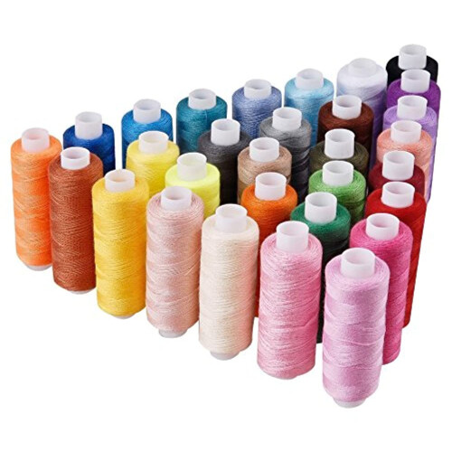 Candora Sewing Thread Assortment Coil 30 Color Each Polyester Thread Sewing Kit All Purpose Polyester Thread for Hand and Machine Sewing