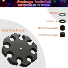 Microphone Holder for Mic Handheld Microphone Storage Organizer for 1/4In,3/8 and 5/8In Threaded Stand Hold  to 8 Mics