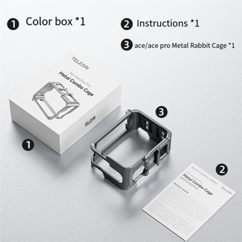TELESIN Camera Rabbit Cage for Shadowstone Insta 360 ACE PRO Vertical Quick Release Rabbit Cage Protective Bezel Accessory 1