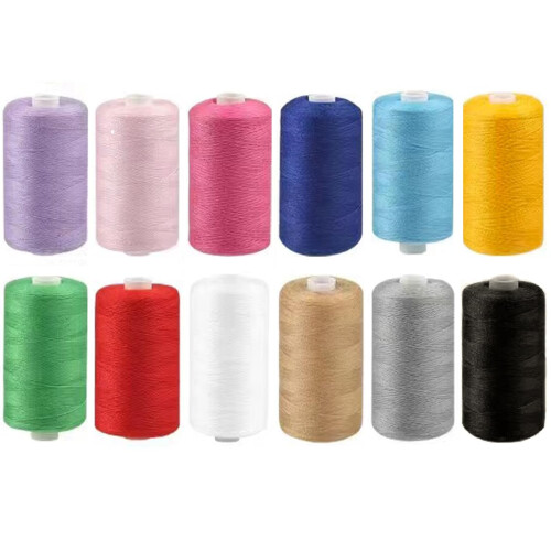 12 SPOOLS of 600 Yards Polyester Sewing Thread for Sewing Machine All Purpose Premium Quality Thread (Colorful)