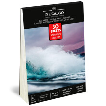 NUCASSO Watercolour Paper Pad A4 x 30 Sheets ? Natural White 300 GSM Student Grade, Cold-Pressed, Glue Bound Water Colour Sketchbook for Wet, Dry &