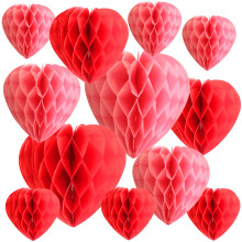 Premium Reusable Valentines Decorations - Valentines Day Decorations - Red Hanging Heart Decoration for Engagement Wedding Anniversary Bridal Shower