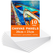 Koncci 10 Packs Canvas for Painting 20X25cm (8''x10''), Cotton Acid-Free Blank Canvas Panels for Acrylic & Oil & Watercolor, for Professional Artist,