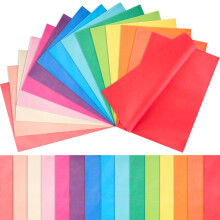 VGOODALL Gift Wrapping Tissue Paper 75 Pcs, 15 Assorted Colours for Wedding Valentine Birthday DIY, Coloured Sheets for Shop Decor and Crafts
