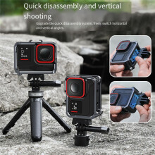 TELESIN Kamera-Kaninchenkäfig für SHADowstone Insta 360 ACE PRO, Vertikaler Schnellverschluss, Kaninchenkäfig, Schutzblende, Zubehör
