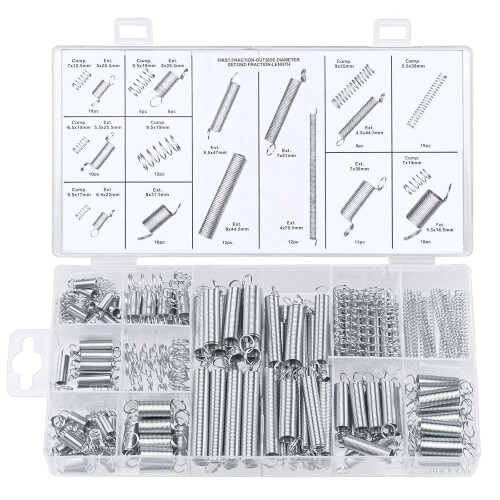 Kit de 200 molas: 8 molas de compressão + 12 molas de tração