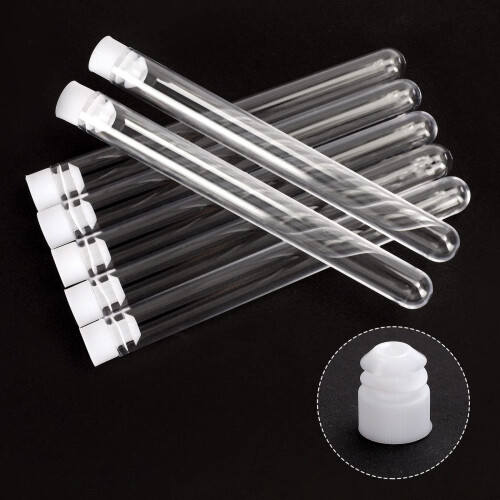 48 eprubete de plastic x 25 ml cu capace 2
