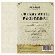 30 Sheets Parchment Paper - Creamy White 21 * 29.7CM A4 Size Parchment Card Stock 100gsm Vintage Paper for Certificate, Crafts, Business Cards,