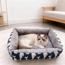 Cuccia per cani in memory foam jacquard a pelo lungo, taglia piccola/media