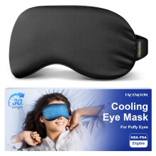 Cooling Eye Mask for Puffy Eyes & Migraines – FSA/HSA Eligible, Reusable Gel Sleep Mask, Cold Compress for Dark Circles & Relaxation (Black)