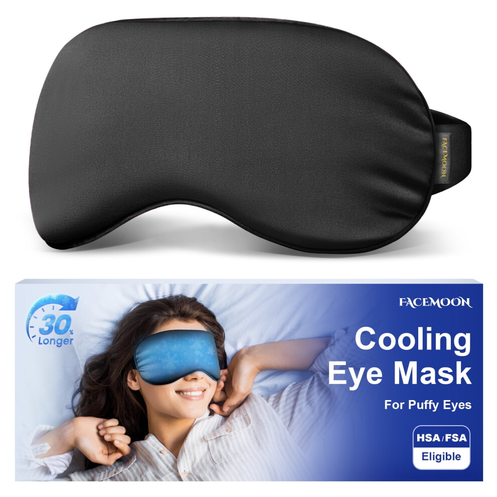 Dark/Black Cooling Eye Mask For Puffy Eyes & Migraines Â Fsa/Hsa Eligible, Reusable Gel Sleep Mask, Cold Compress For Circles & Relaxation (Black)