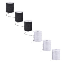 6pcs 1mm Black Elastic Cord for Bracelet Making, Stretch Beading Thread, Durable & Versatile DIY String