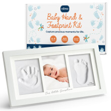 Niimo Baby Hand and Footprint Kit Clay - Baby Photo Frame & Inkless Hand & Footprint Kit, Personalised Keepsake & Gifts with Clay Prints, Photo Slot,