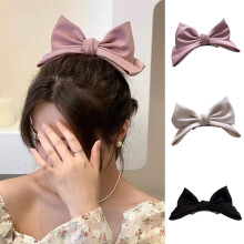 Pinzas para el cabello con lazo, diseño estereoscópico y resorte, 3 unidades