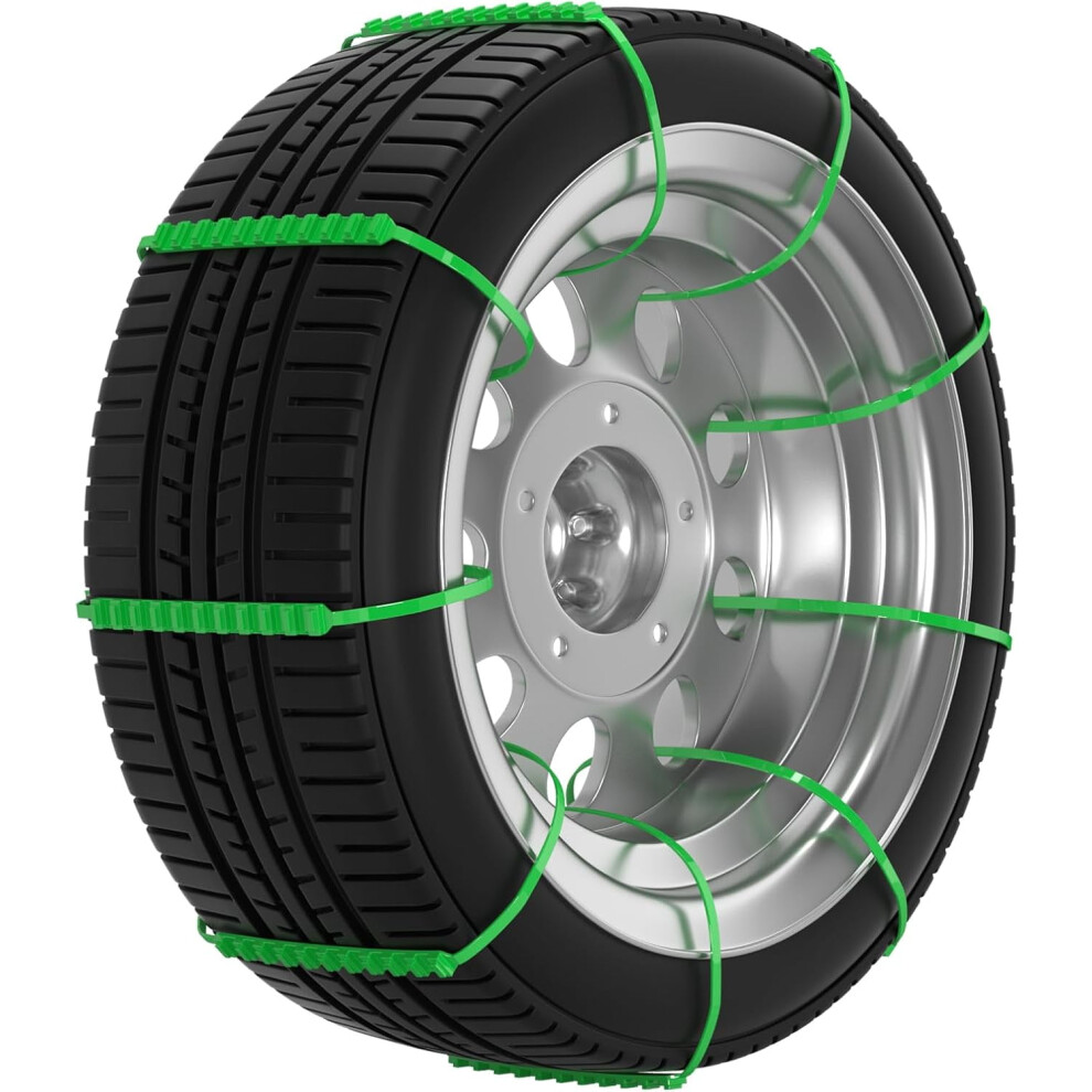 Universal Reusable Anti-Skid Tire Chains For Snow/Ice/Mud, Nylon/Pe, Fits Cars/Suvs/Trucks, Easy Install & Durable Â Compatible With Standard Tires 9180479071723