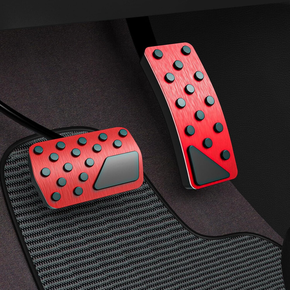Car Pedal Cover For Dodge Durango Jeep Grand Cherokee 2011-2024 2025 Aluminum Alloy No Drilling Aluminum Brake And Accelerator Pedal Covers 2Pcs(Red) Red 9180479072621