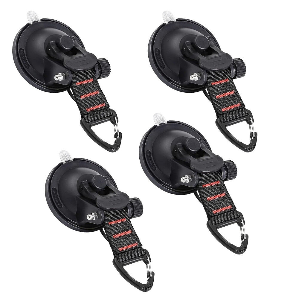 4Pcs Heavy Duty Suction Cups Hooks, Compatible With Glass, Roof Top Tents, Camper Shell & Van Tent Clamps 9180479072379