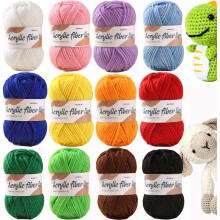 Yalixuan 12 x 25g Crochet Yarn Acrylic Yarn Knitting Wool Hand Knitting Yarns Crochet Kits Crochet Wool for Crochet Knitting and Crafts Multi-Color