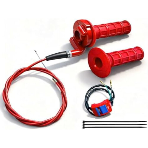 Drejegashåndtag 22 mm til 50cc-250cc Pit Bikes Rød