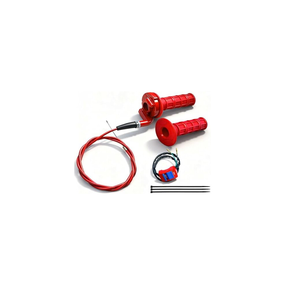 7/8" 22Mm Twist Throttle Grips For Pit/Mini Bikes Â Compatible With 50Cc-250Cc 4-Stroke Dirt & Pocket Bikes (Red) Red 9180479072645