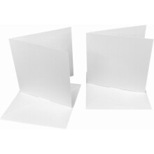 DJP 7x7 Bright White Card Blanks & Envelopes - 300gsm Card Pre-Creased for Easy Folding - Pack of 50