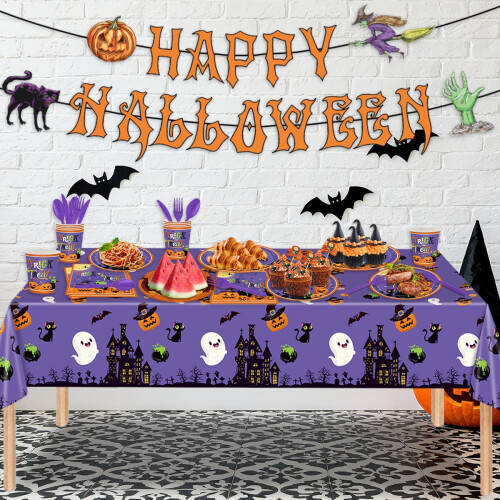 Service de vaisselle jetable Halloween 24 pièces 2
