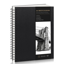 A4 Sketchbook Hardcover Spiral Bound, 160gsm Thick Paper Drawing Pad, 40 Sheets/80 Pages Drawing Book Sketch Pad for Artists, Art Projects, Ideal for
