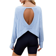 Dame efterårs sweatshirt med rund hals og lange ærmer og løstsiddende pasform - Plus size-venlige sportstoppe S-2XL