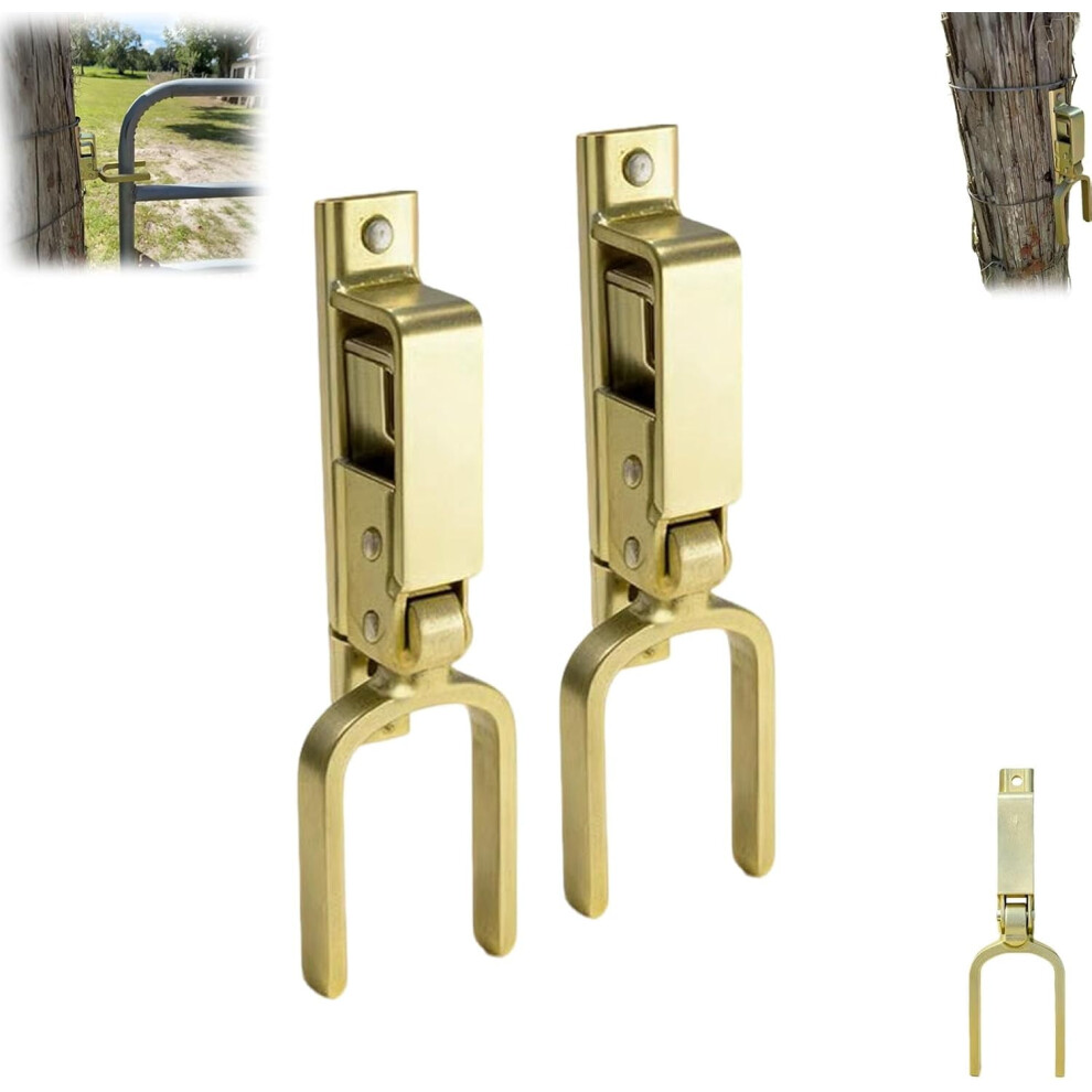 Quick-Lock Gate Latch Â Heavy-Duty Stainless Steel, One-Handed Auto-Spring Lock, Compatible With Farm/Ranch/Backyard Gates 9180479075288