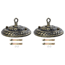 WHAMVOX2pcs Rosace de lustre vintage décorative, suspension lumineuse, rosace avec crochets