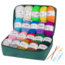 ilauke Acrylic Crochet Yarn Kit, 20 Colours x 30 g Hand Knitting Yarns, Acrylic Wool for Knitting, Crochet and Crafts