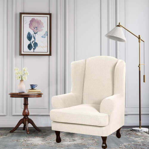 Wingback Chair Slipcover Stretch Fabric 1 Piece 2