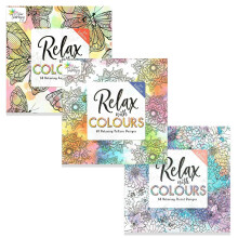 Styloo Adult Colouring Books, Set of 3 Books, 180 Designs ? Animal, Floral, and Pattern Illustrations ? Mindfulness and Relaxing Drawing Pad - Series