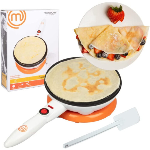 Ασύρματη κρεπιέρα MasterChef με αντικολλητική πλάκα βουτήματος, ηλεκτρική βάση και