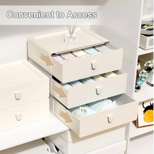 Beige Unterwäsche-Schubladenbox – 15 Fächer 1