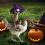 Μεταλλικό πασσαλάκι κήπου για το Halloween με κολοκύθα και νυχτερίδα μάγισσα 1 τεμ. 5
