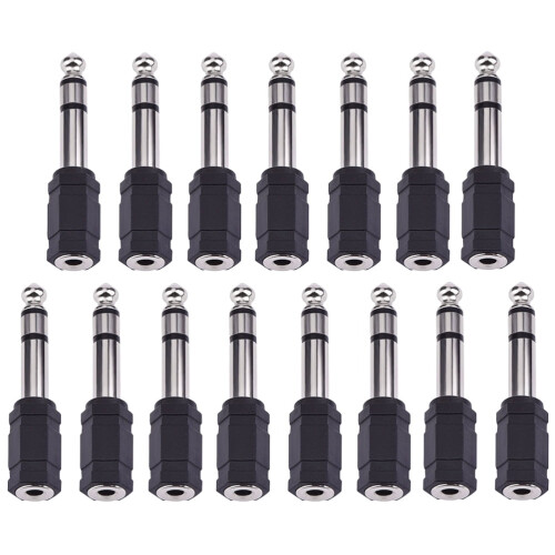 15 pezzi Cavo dongle Adattatore jack audio per microfono Nero 2