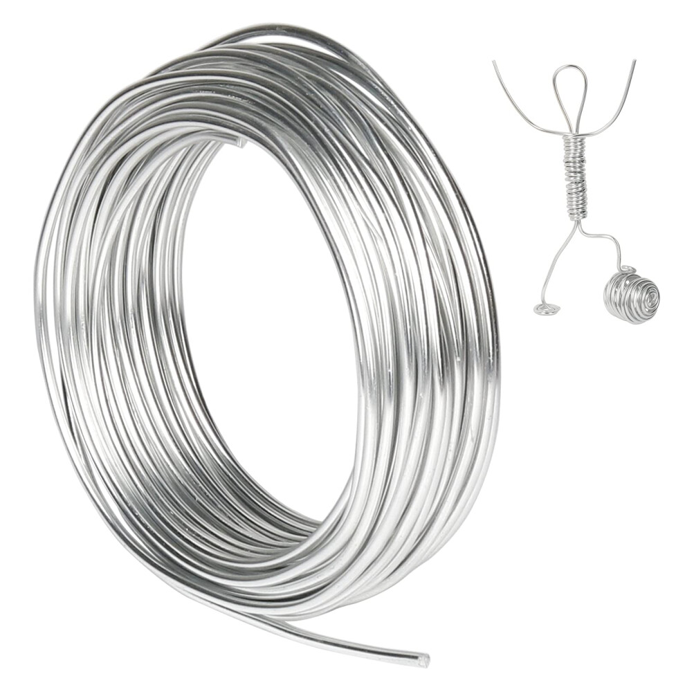 Tenn Well Aluminum Craft Wire 9 Gauge, 3Mm Thick 50 Feet Bendable Sculpting Metal Wire For Bike Modelling Skeleton Craft Floral Making, Jewelry Making, Weaving